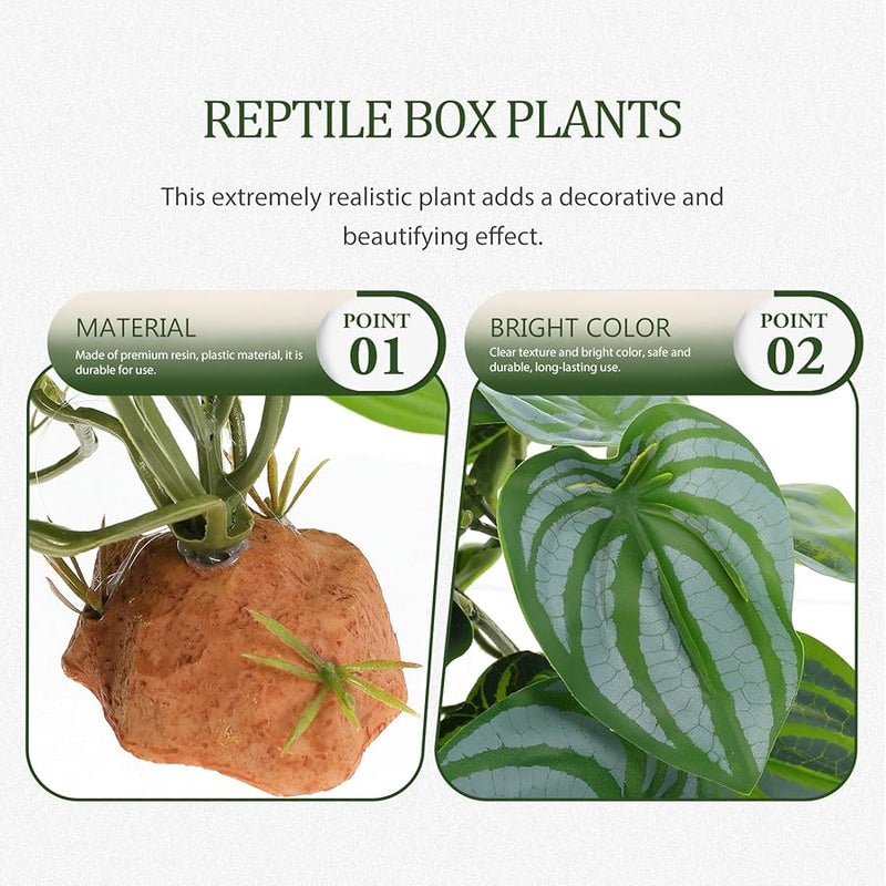 VICASKY Artificial Reptile Plants Terrarium Decor for Lizards Turtles Habitat - Image 4